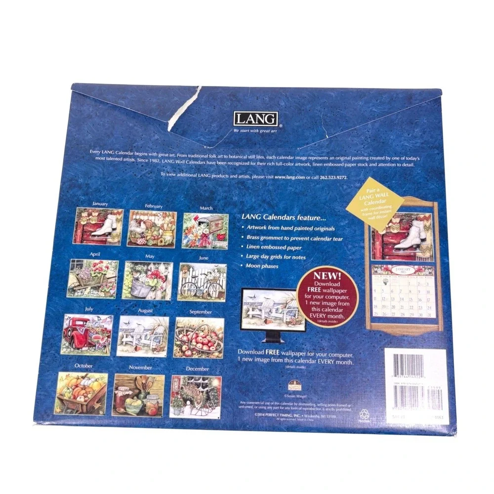 Lang Wall Calendars Art Paintings Lot of 6 Winget Kinkade Stocks Berry Landry